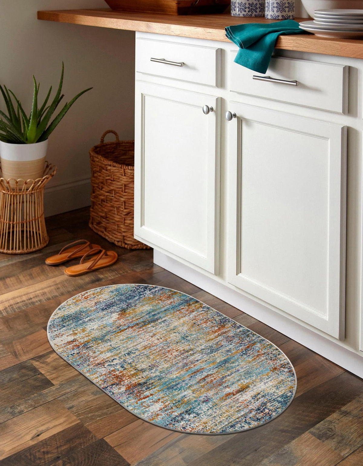 Santa Monica Sands Collection Area Rug -  Topanga Oval Multi  lifestyle 21