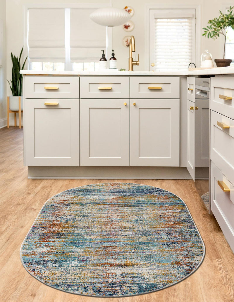 Santa Monica Sands Collection Area Rug -  Topanga Oval Multi  lifestyle 27