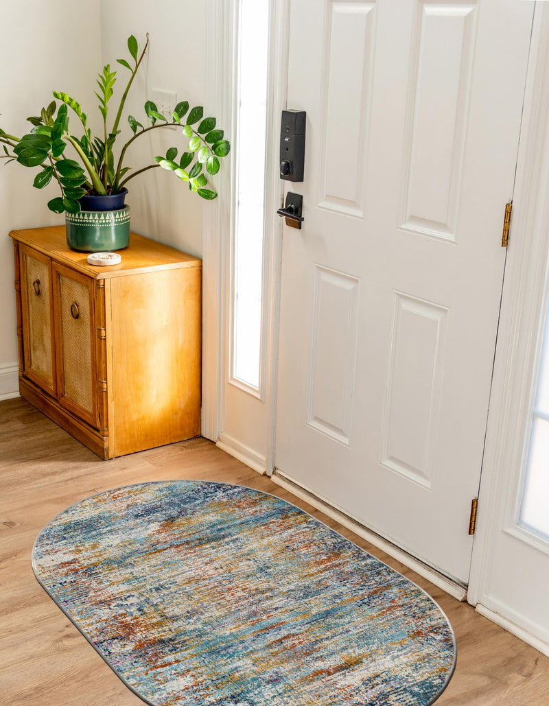 Santa Monica Sands Collection Area Rug -  Topanga Oval Multi  lifestyle 33