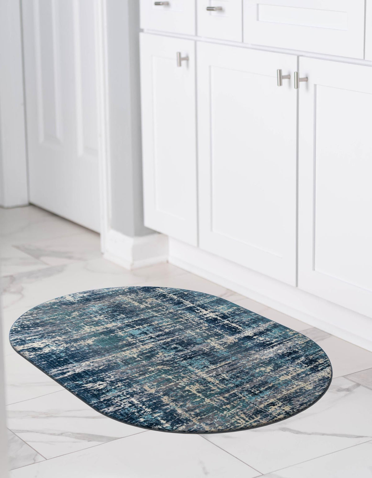 Santa Monica Sands Collection Area Rug -  Malibu Oval Blue  lifestyle 23
