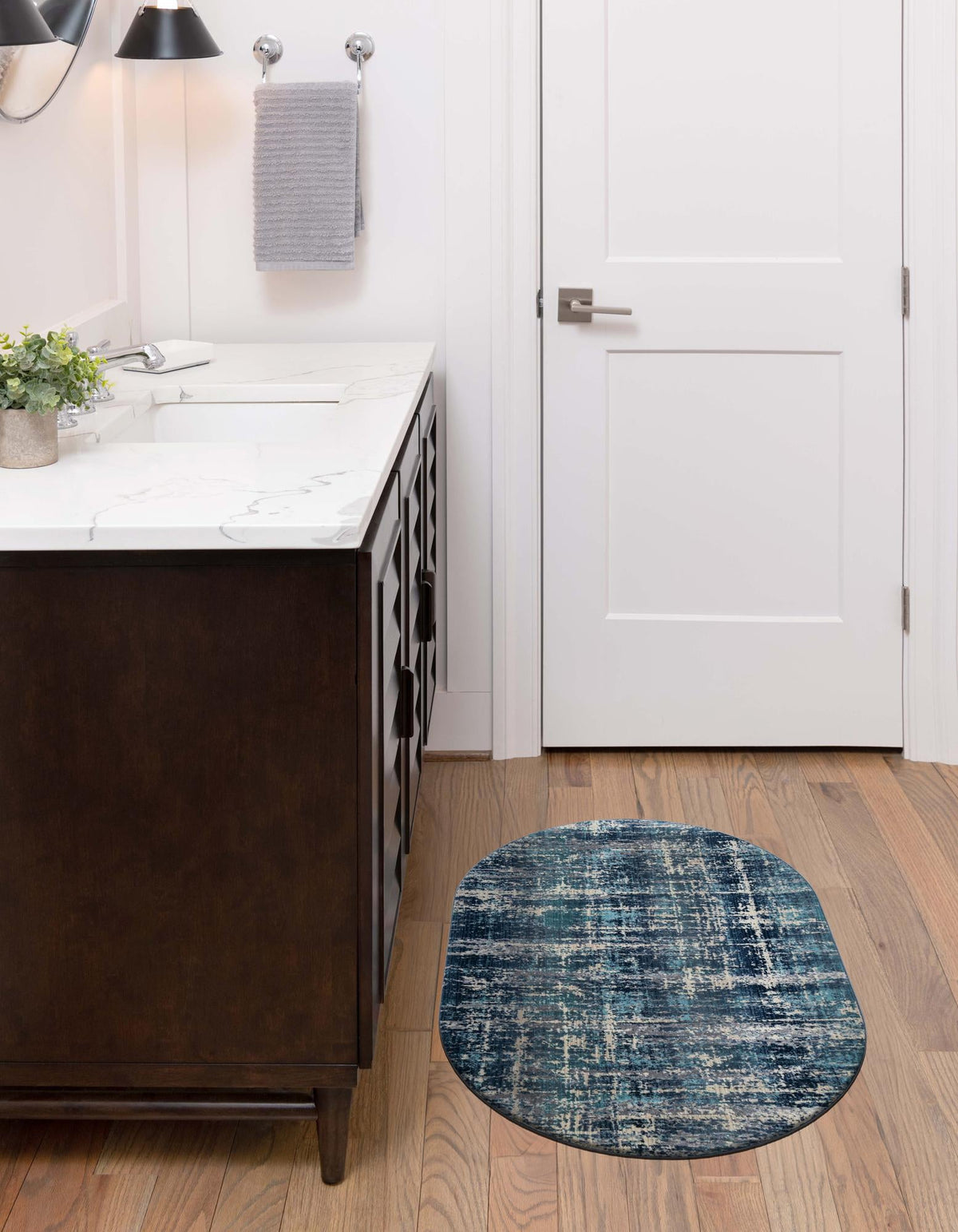 Santa Monica Sands Collection Area Rug -  Malibu Oval Blue  lifestyle 34