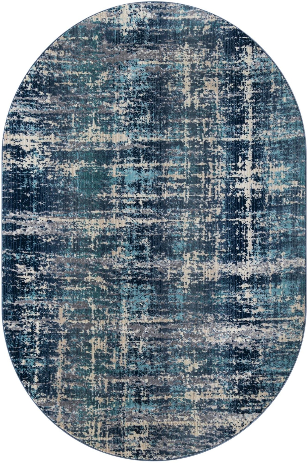 Santa Monica Sands Collection Area Rug -  Malibu Oval Blue  lifestyle 11