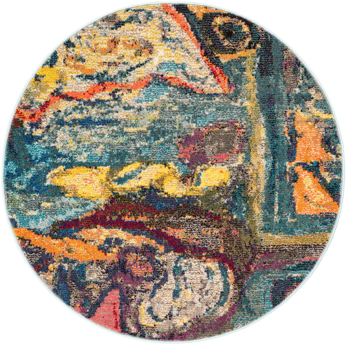 Autumnal Tapestry Collection Area Rug - Harvestville Round Multi  lifestyle 14