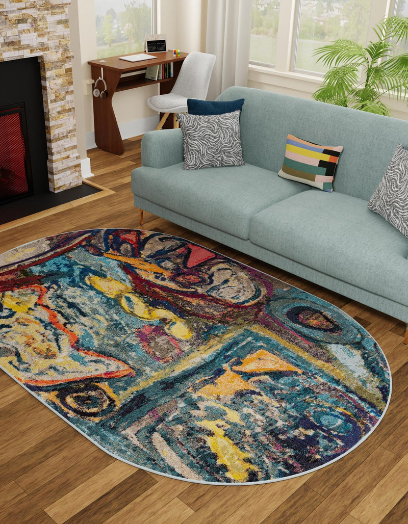 Autumnal Tapestry Collection Area Rug - Harvestville Oval Multi  lifestyle 24