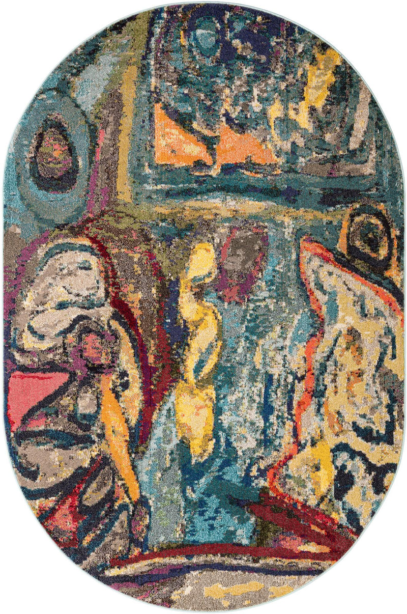 Autumnal Tapestry Collection Area Rug - Harvestville Oval Multi  lifestyle 16