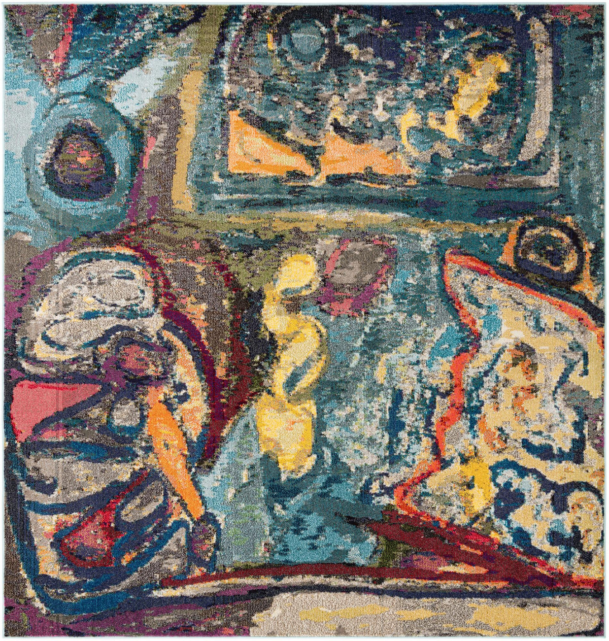 Autumnal Tapestry Collection Area Rug - Harvestville Square Multi  lifestyle 17