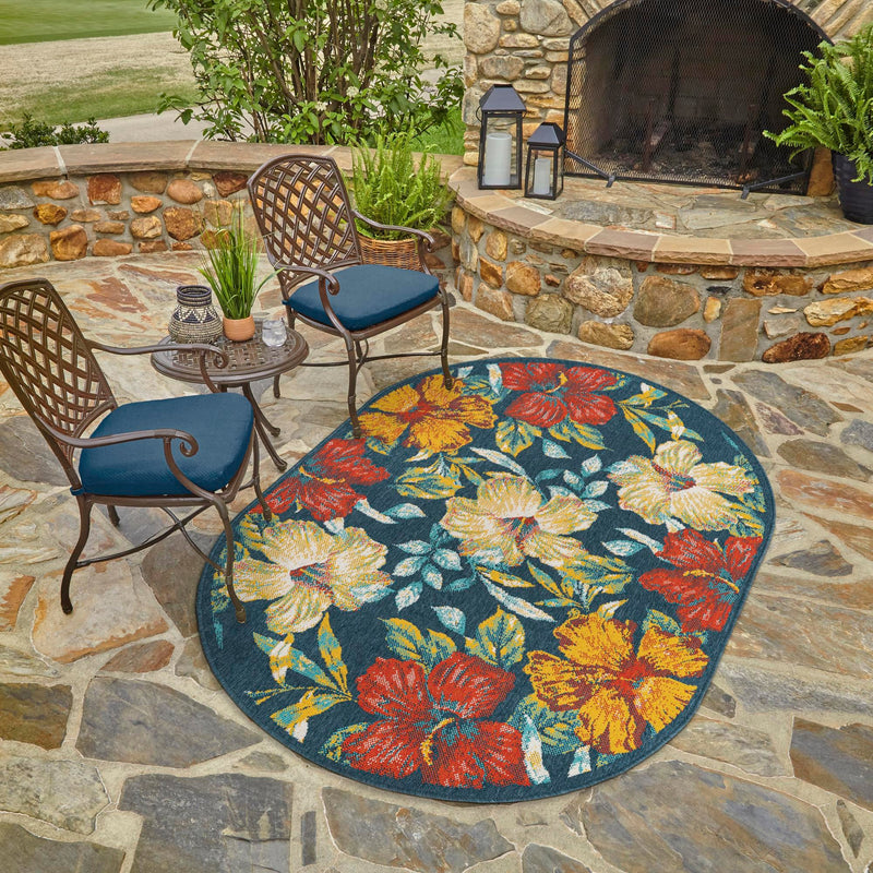 Seaside Haven Rugs Collection Area Rug -  Nautical Oval Multi  lifestyle 97