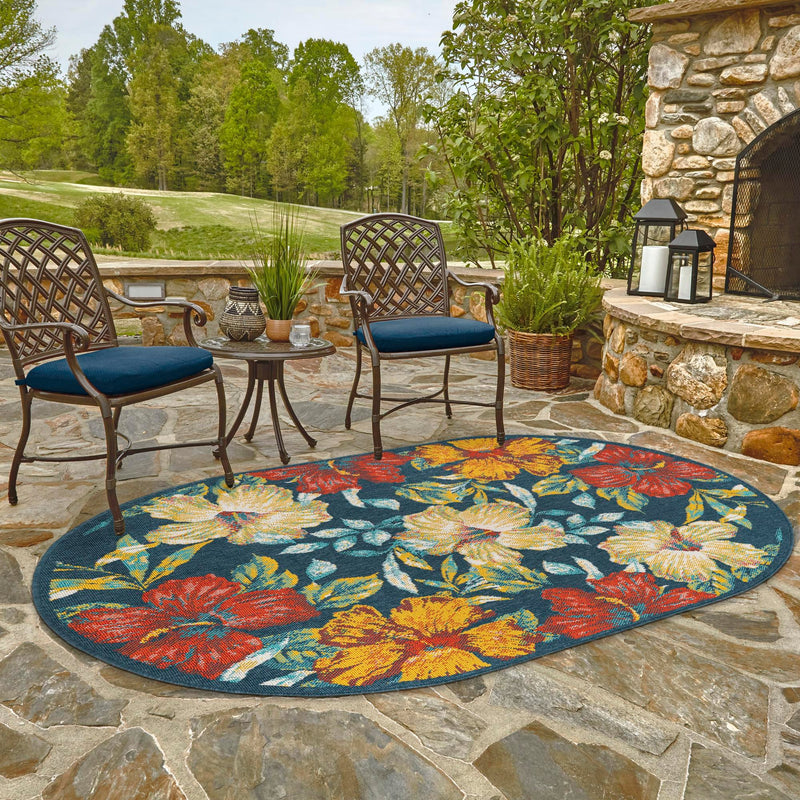 Seaside Haven Rugs Collection Area Rug -  Nautical Oval Multi  lifestyle 103