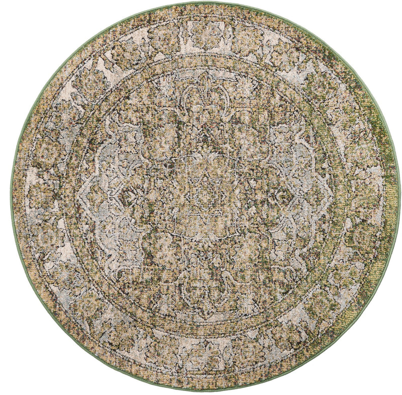 Savannah Soiree Collection Area Rug -  Everglade (Green) Round Green  lifestyle 20