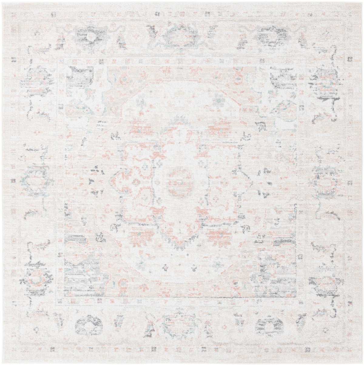 Parisian Elegance Collection Area Rug - Versailles (Ivory) Square Ivory  lifestyle 17