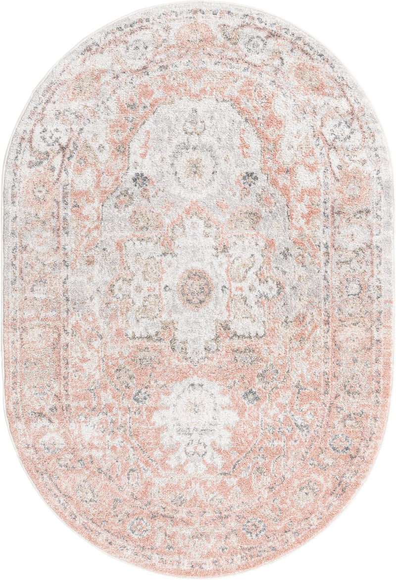 Parisian Elegance Collection Area Rug - Versailles (Rose Pink) Oval Rose Pink  lifestyle 22