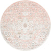 Parisian Elegance Collection Area Rug - Versailles (Rose Pink) Round Rose Pink  lifestyle 50
