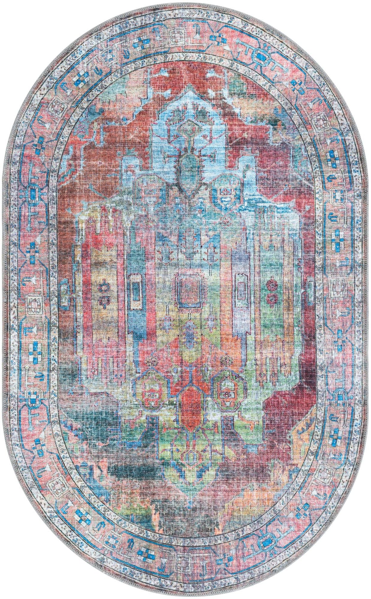 Zahara Oasis Collection Area Rug - Sahara Oval Multi  lifestyle 70
