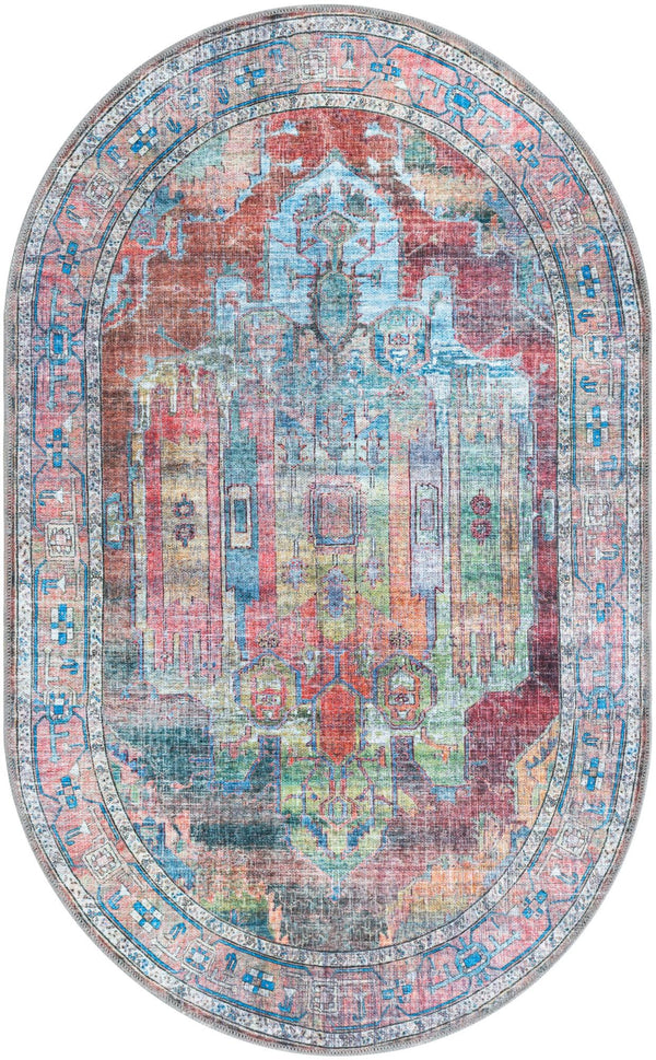 Zahara Oasis Collection Area Rug - Sahara Oval Multi  lifestyle 70