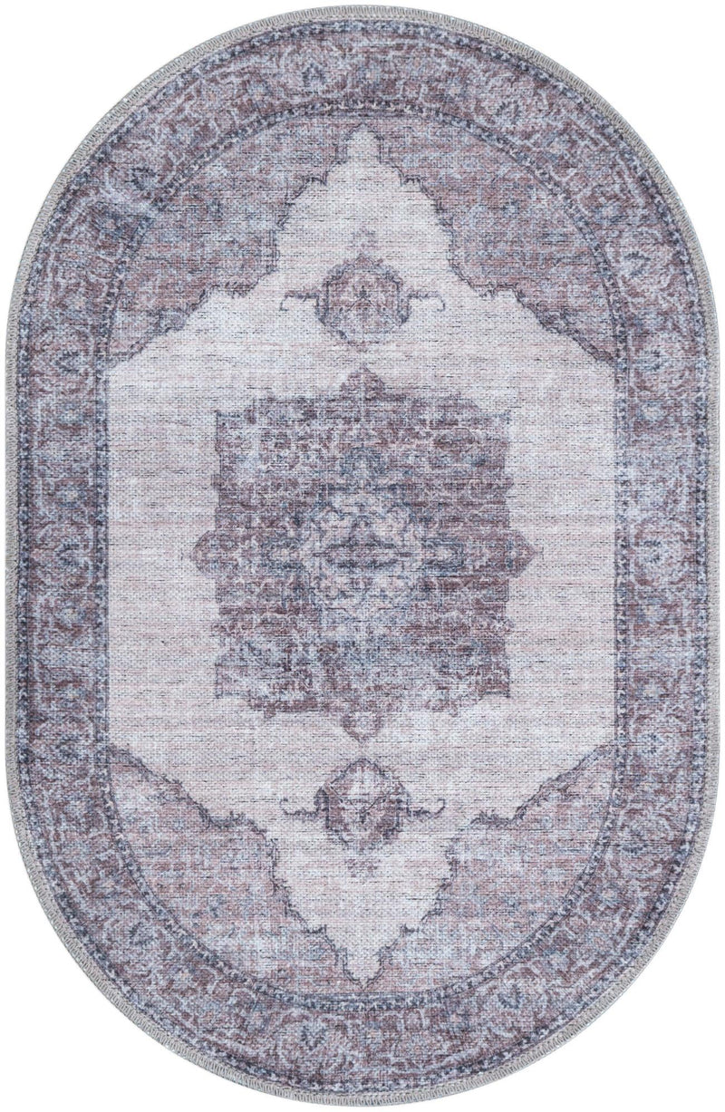 Aurora Waves Collection Area Rug -  Tromso Oval Ivory and Gray  lifestyle 17
