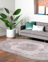Aurora Waves Collection Area Rug -  Tromso Oval Ivory and Gray  lifestyle 25