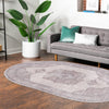 Aurora Waves Collection Area Rug -  Tromso Oval Ivory and Gray  lifestyle 71