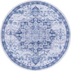 Baroque Era Collection Area Rug - Versailles (Gray Blue) Round Gray Blue  lifestyle 31