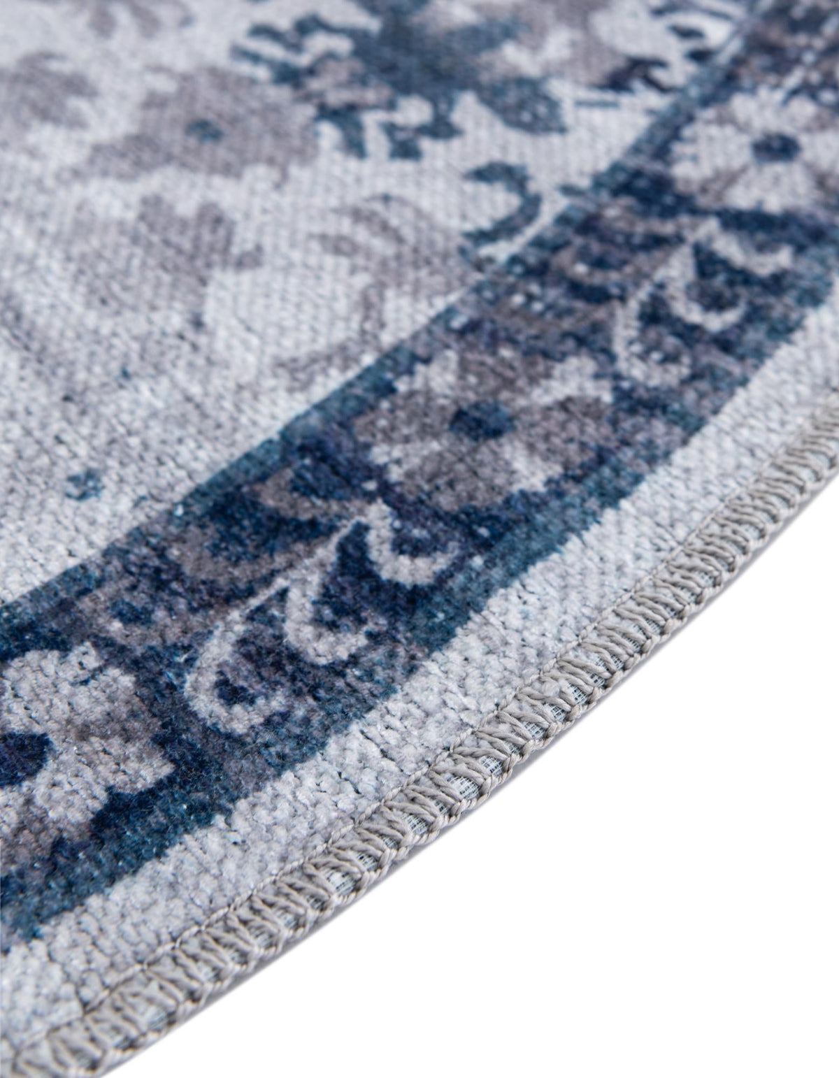 Baroque Era Collection Area Rug - Versailles (Gray Blue) Oval Gray Blue  lifestyle 31