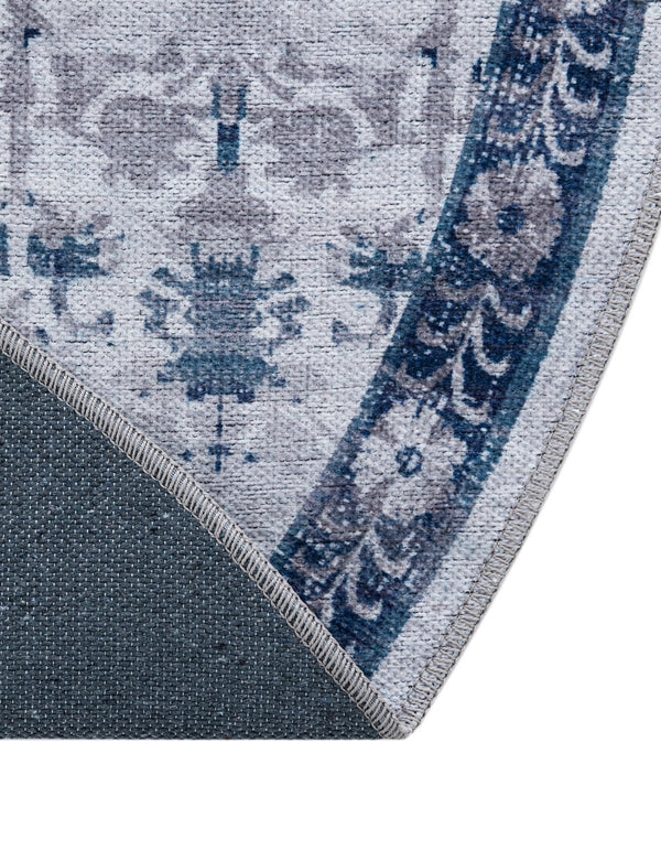 Baroque Era Collection Area Rug - Versailles (Gray Blue) Oval Gray Blue  lifestyle 39