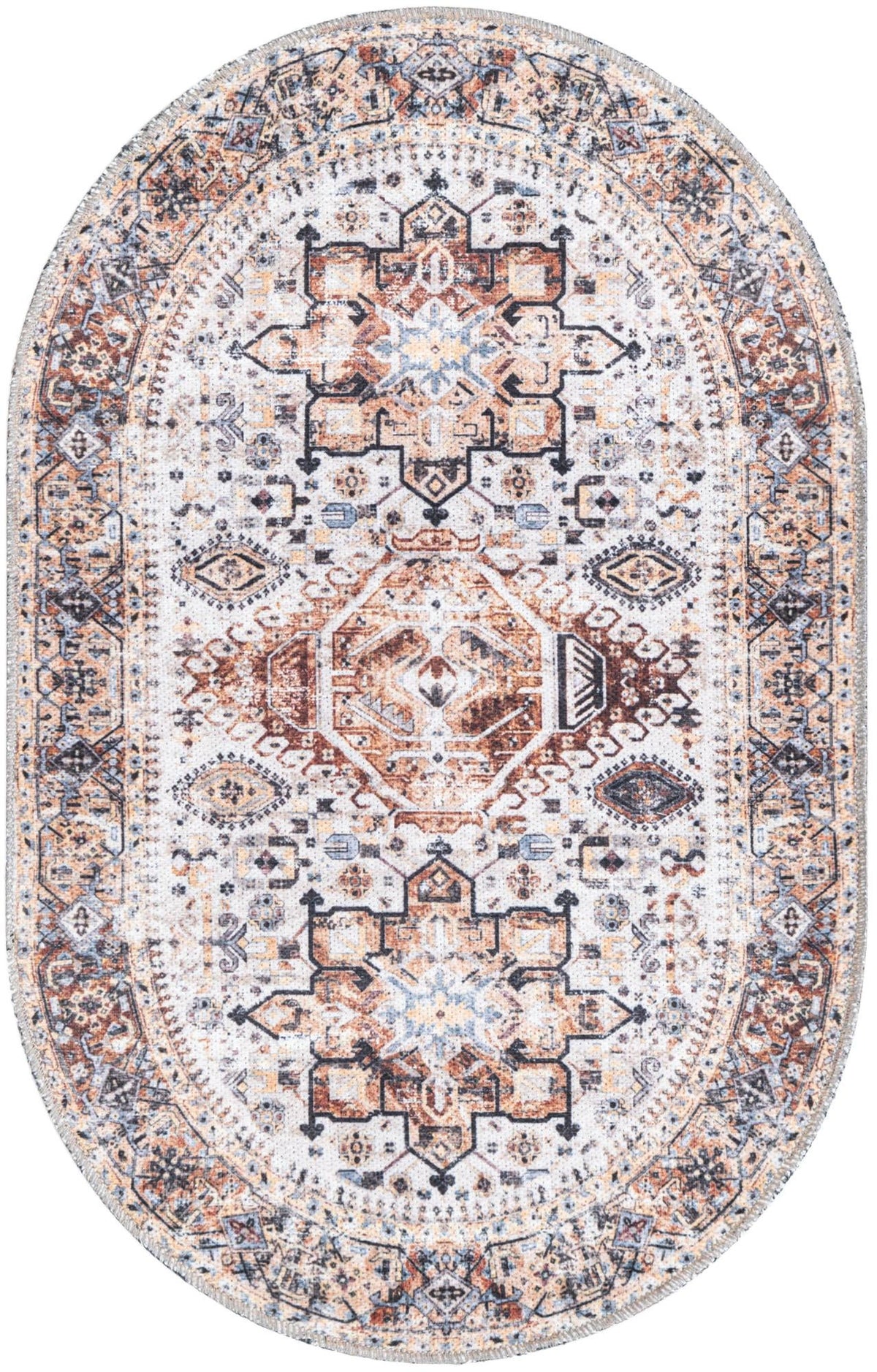 Laguna Sands Collection Area Rug -  Venice Oval Ivory Almond  lifestyle 34