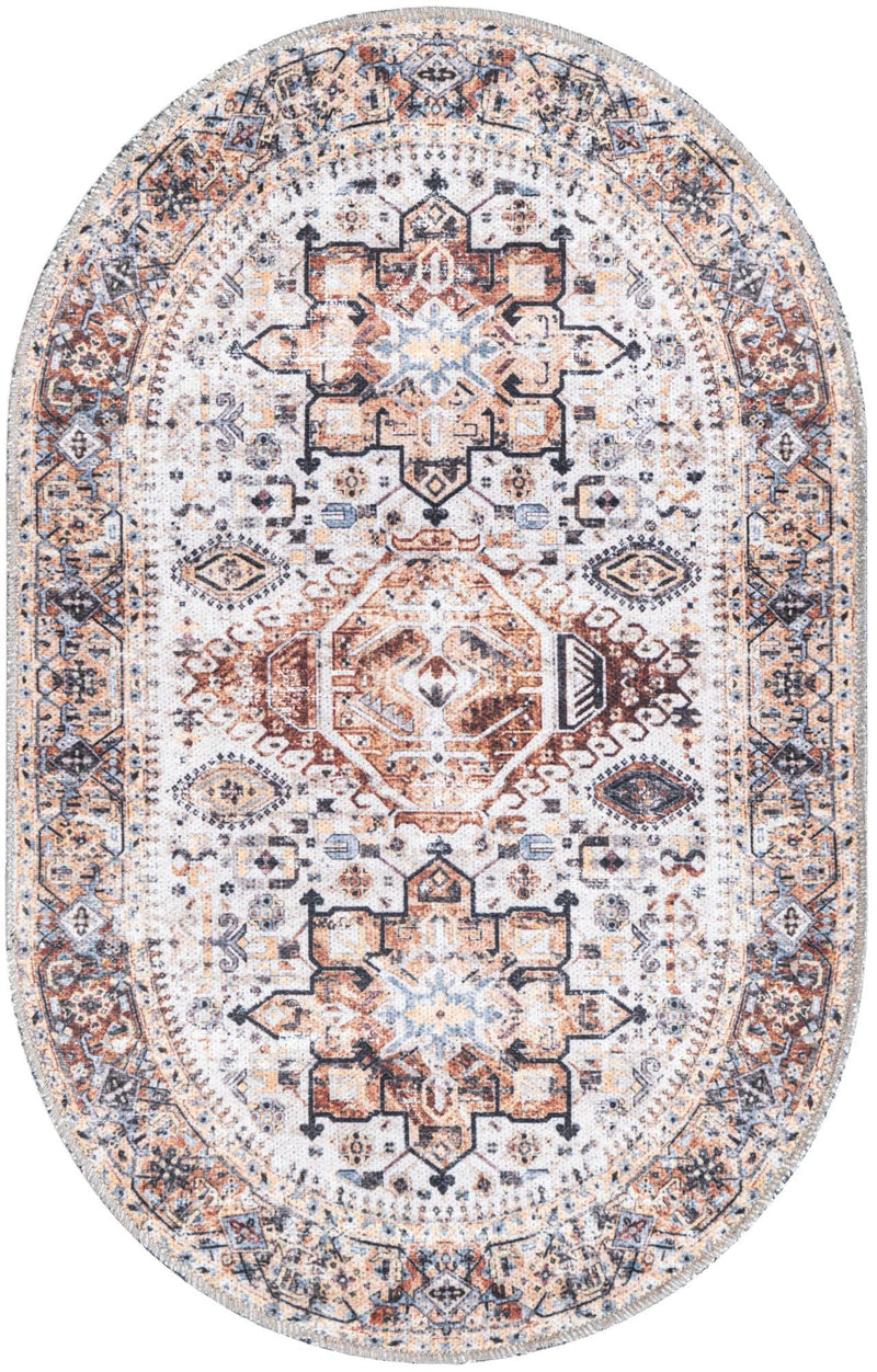 Laguna Sands Collection Area Rug -  Venice Oval Ivory Almond  lifestyle 34