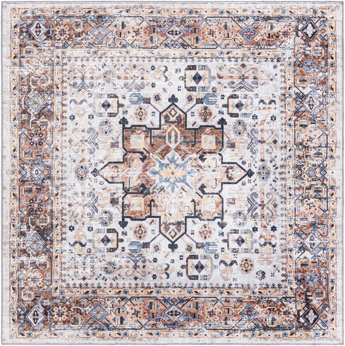 Laguna Sands Collection Area Rug -  Venice Square Ivory Almond  lifestyle 35