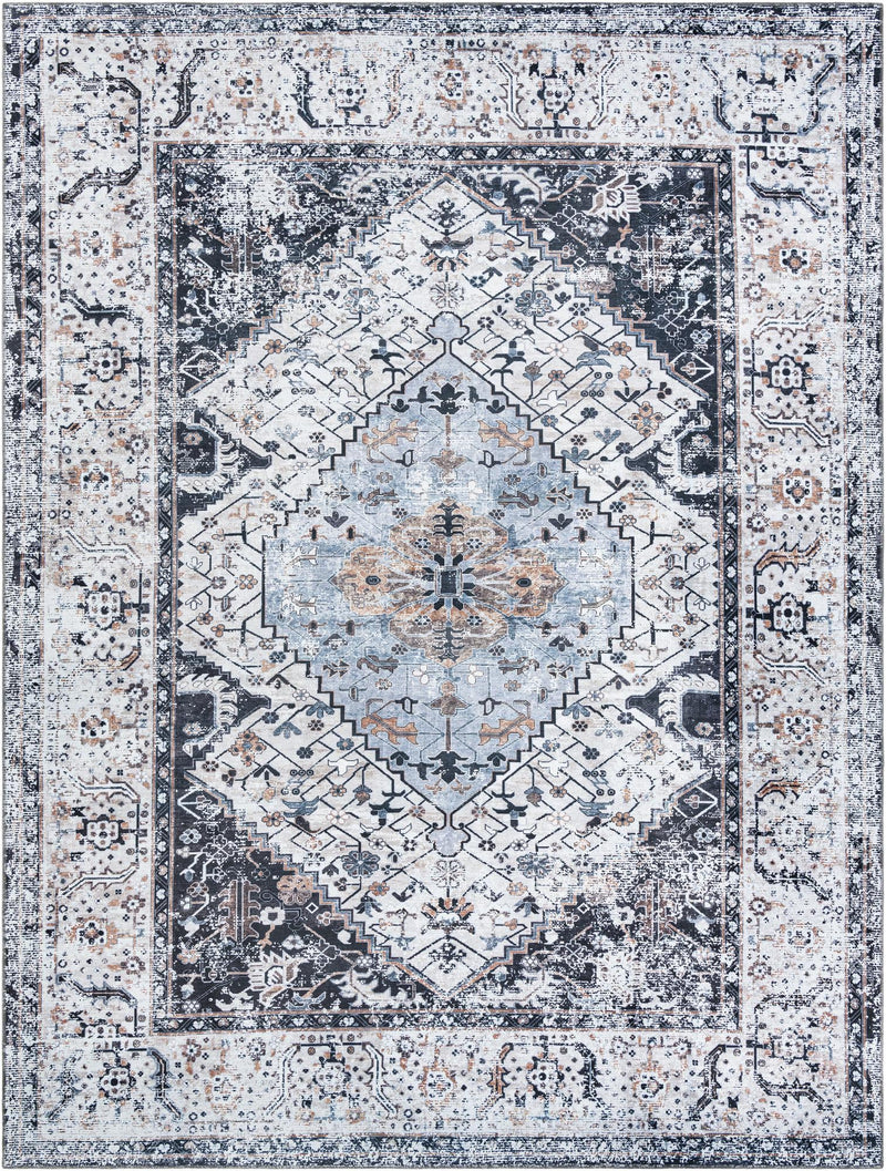 Laguna Sands Collection Area Rug -  Newport Rectangle Linen Charcoal  lifestyle 3