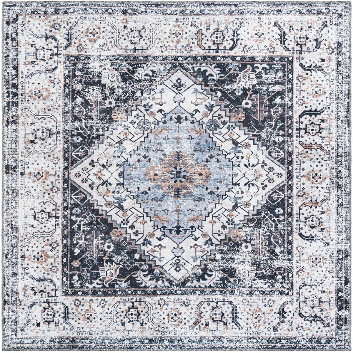 Laguna Sands Collection Area Rug -  Newport Square Linen Charcoal  lifestyle 55