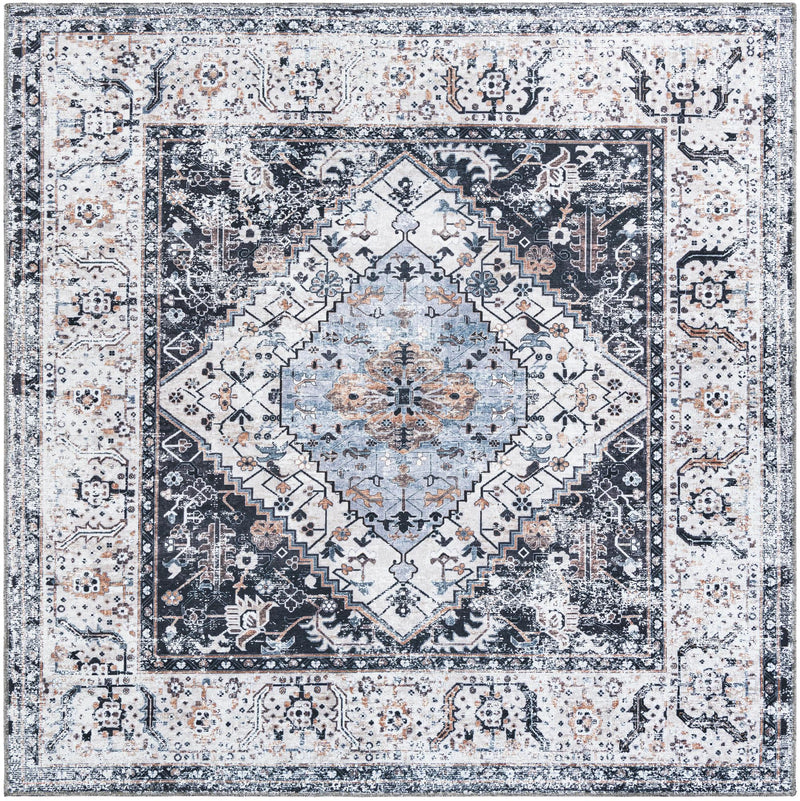Laguna Sands Collection Area Rug -  Newport Square Linen Charcoal  lifestyle 55