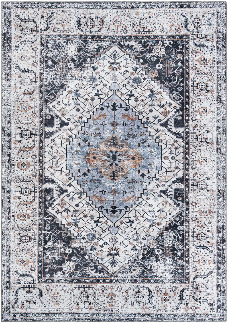 Laguna Sands Collection Area Rug -  Newport Rectangle Linen Charcoal  lifestyle 5