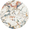 Jewel Oasis Collection Area Rug -  Opaline Round White Navy  lifestyle 14