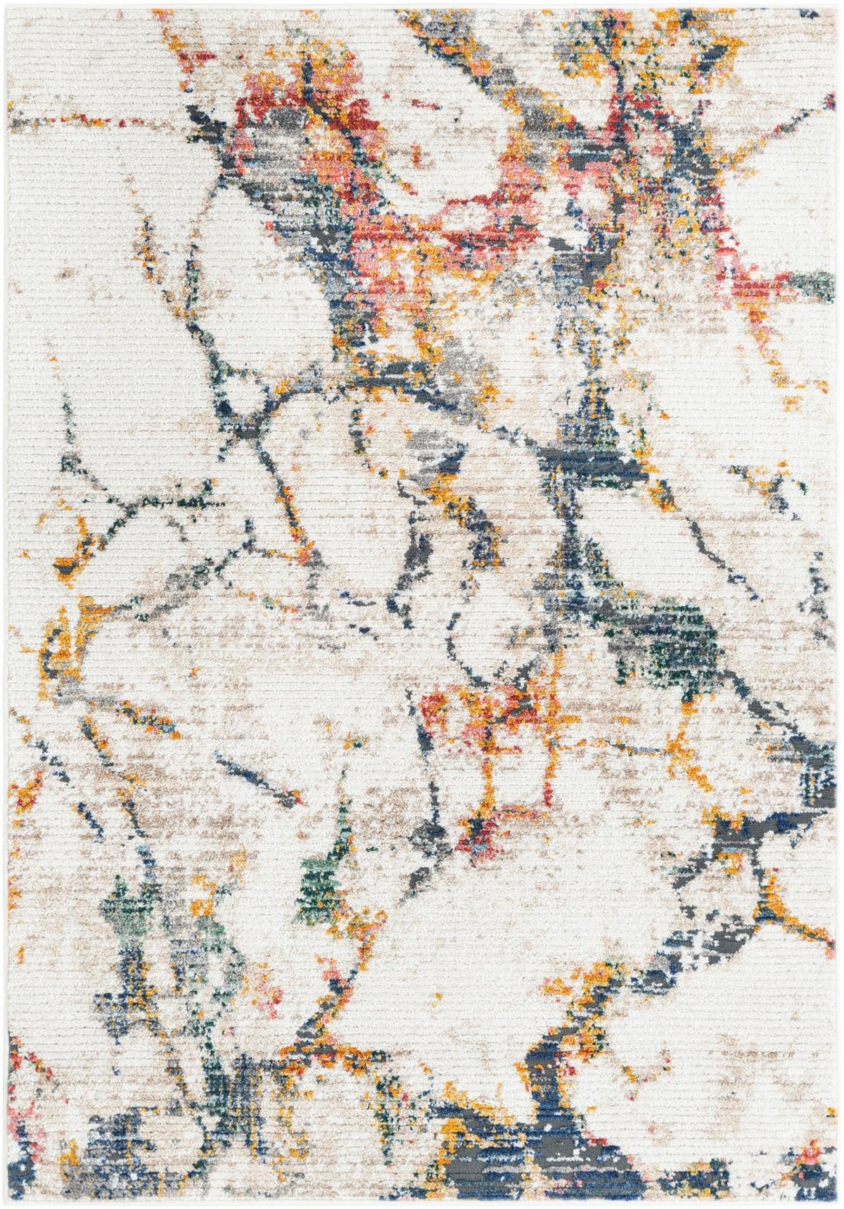 Jewel Oasis Collection Area Rug -  Opaline Rectangle White Navy Main