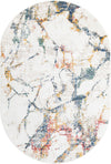 Jewel Oasis Collection Area Rug -  Opaline Oval White Navy  lifestyle 18