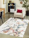 Jewel Oasis Collection Area Rug -  Opaline Rectangle White Navy  lifestyle 2