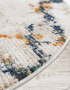 Jewel Oasis Collection Area Rug -  Opaline Oval White Navy  lifestyle 29