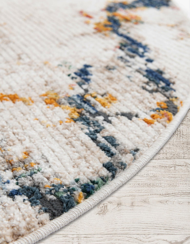 Jewel Oasis Collection Area Rug -  Opaline Oval White Navy  lifestyle 29