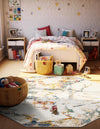 Jewel Oasis Collection Area Rug -  Opaline Octagon White Navy  lifestyle 38