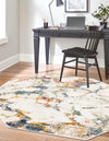 Jewel Oasis Collection Area Rug -  Opaline Octagon White Navy  lifestyle 42