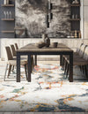 Jewel Oasis Collection Area Rug -  Opaline Square White Navy  lifestyle 31