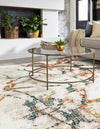 Jewel Oasis Collection Area Rug -  Opaline Square White Navy  lifestyle 33
