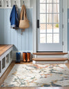 Jewel Oasis Collection Area Rug -  Opaline Square White Navy  lifestyle 35