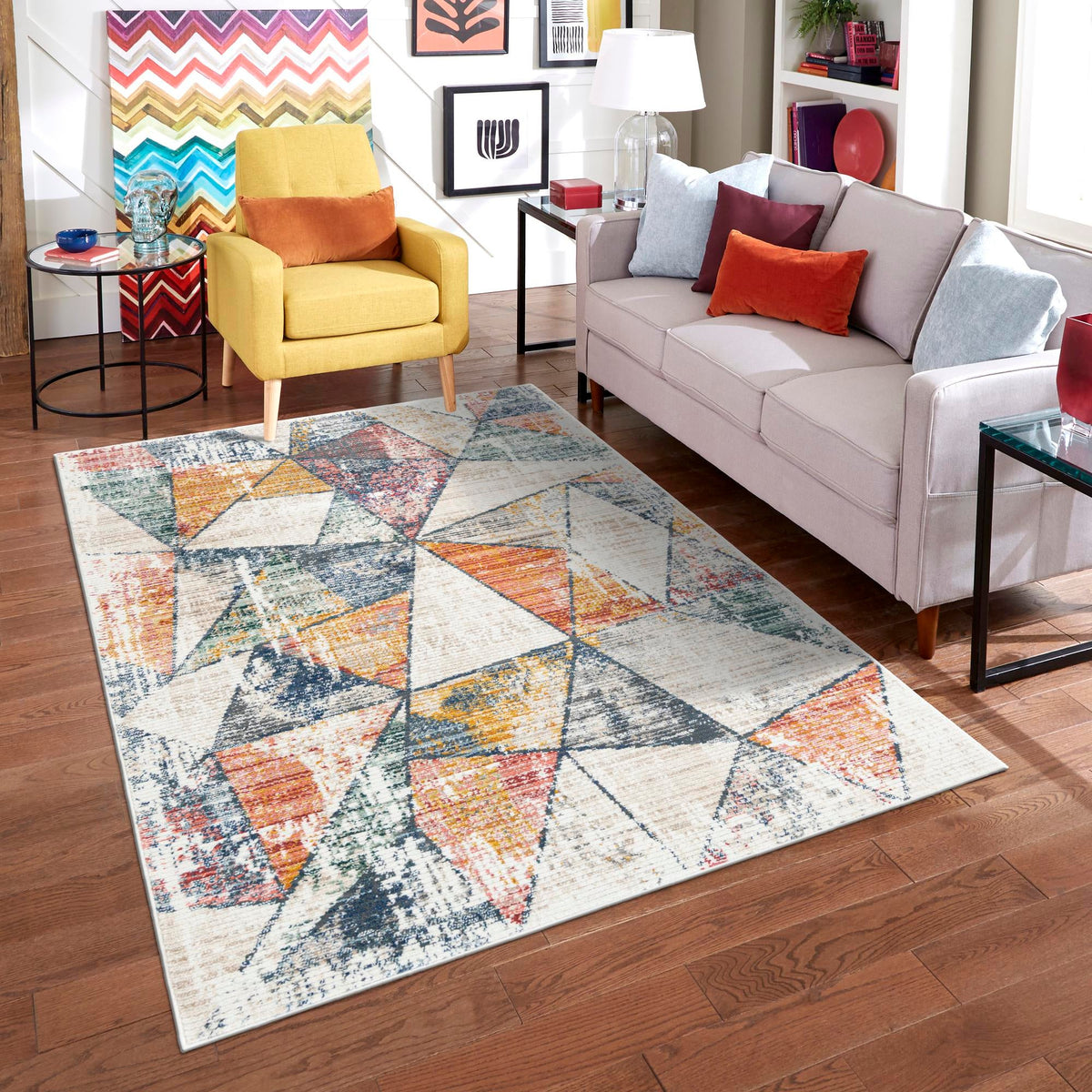 Jewel Oasis Collection Area Rug -  Topaz Rectangle Multi  lifestyle 14