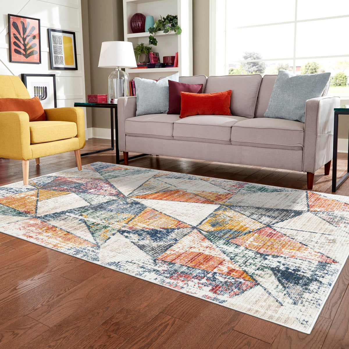 Jewel Oasis Collection Area Rug -  Topaz Rectangle Multi  lifestyle 15