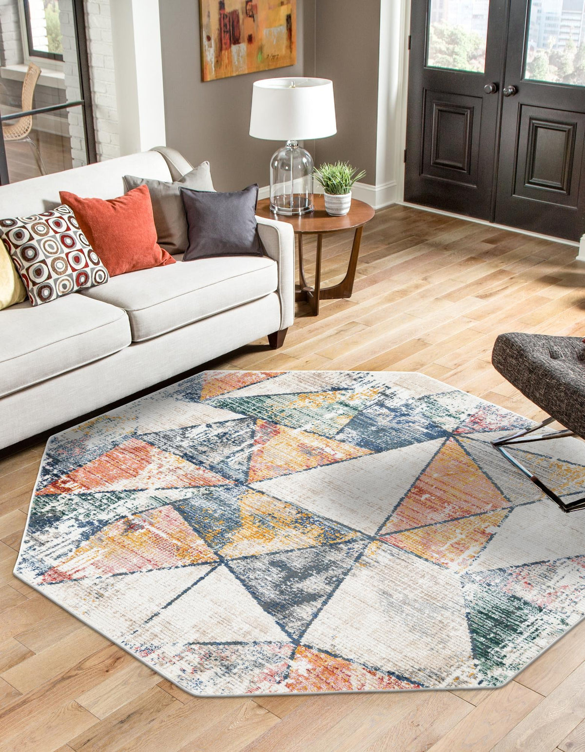 Jewel Oasis Collection Area Rug -  Topaz Octagon Multi  lifestyle 24
