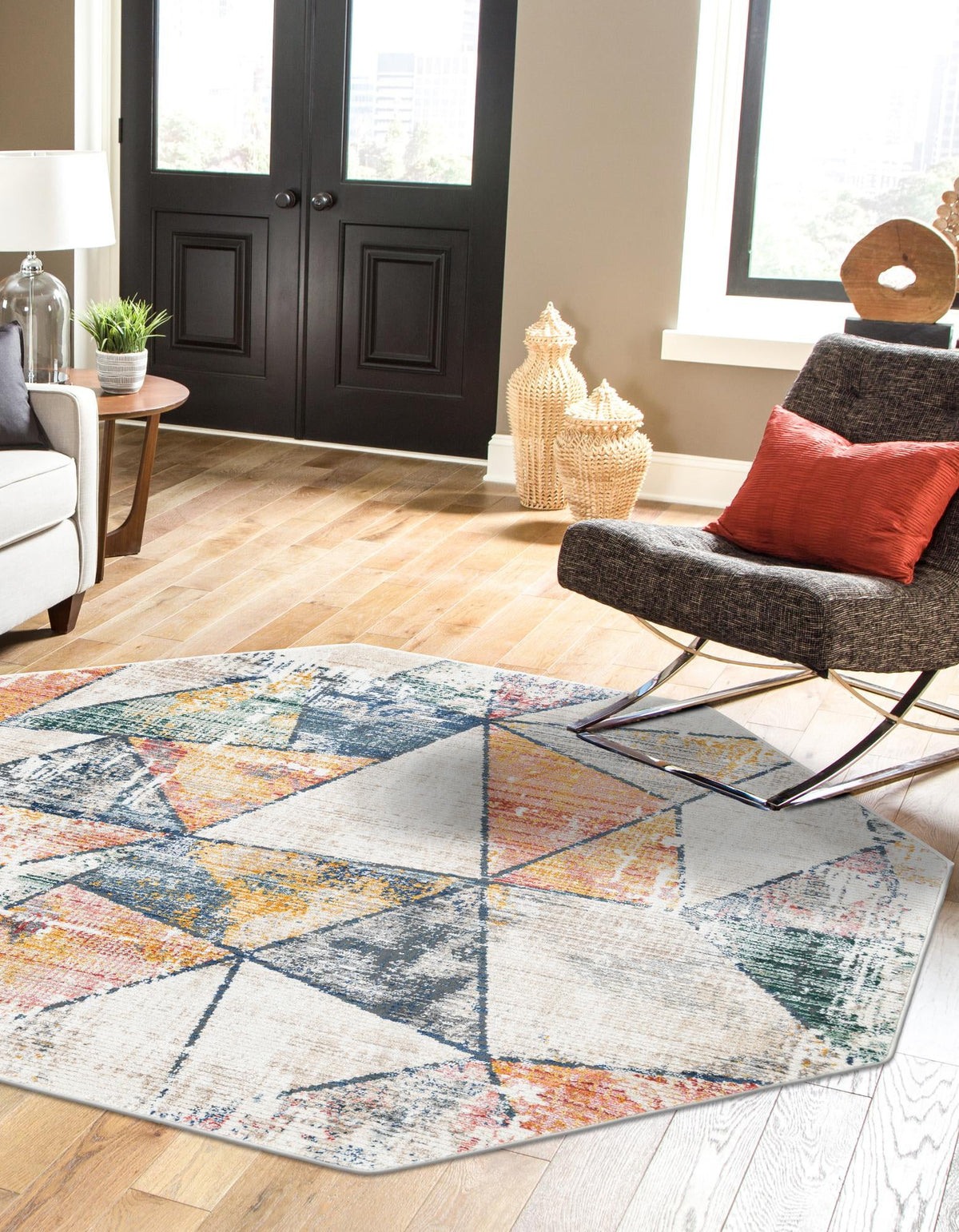 Jewel Oasis Collection Area Rug -  Topaz Octagon Multi  lifestyle 29
