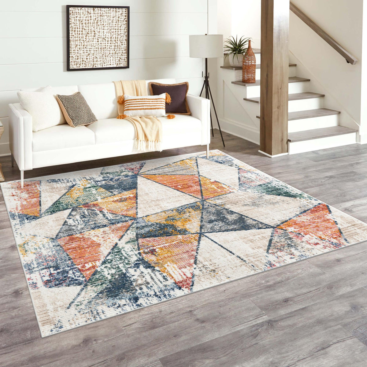 Jewel Oasis Collection Area Rug -  Topaz Square Multi  lifestyle 82