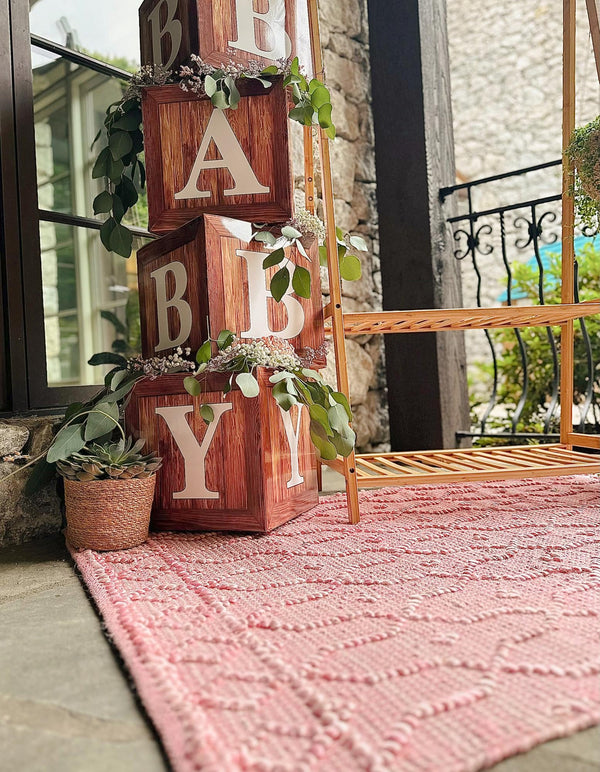 Savannah Weave Collection Area Rug - Serengeti Rectangle Pink  lifestyle 13