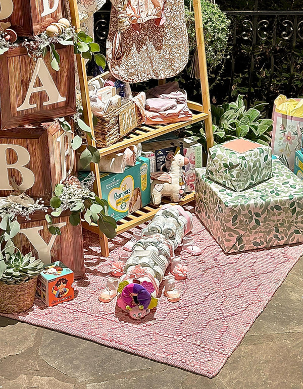 Savannah Weave Collection Area Rug - Serengeti Rectangle Pink  lifestyle 15