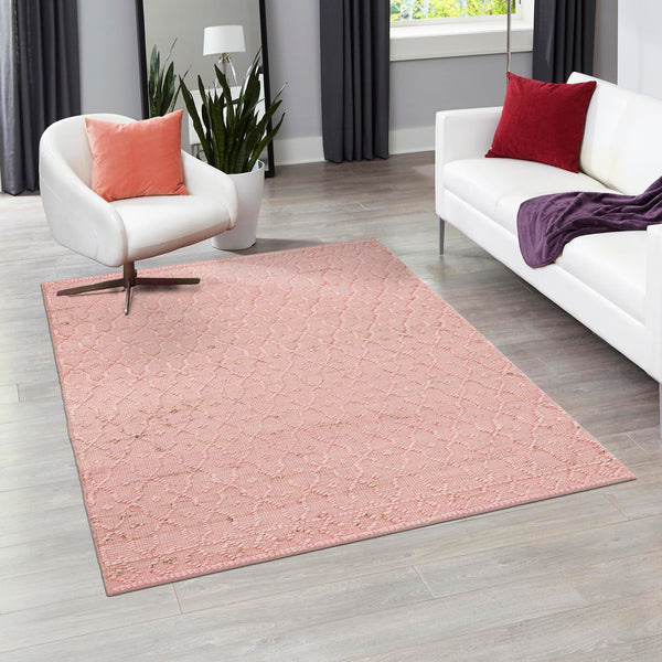 Savannah Weave Collection Area Rug - Serengeti Rectangle Pink  lifestyle 25